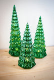 Green Mercury Glass Led Trees
