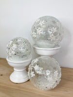White Snowflake with Bling Glass Globes