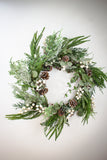 Glittered Pine Wreath with Berries & Cones