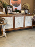 Mango White Washed Carved Floral Furniture PICKUP ONLY!!!