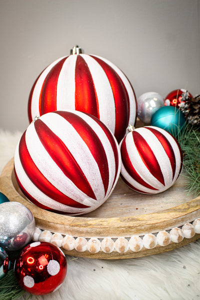 Shatterproof Red & White Ornaments