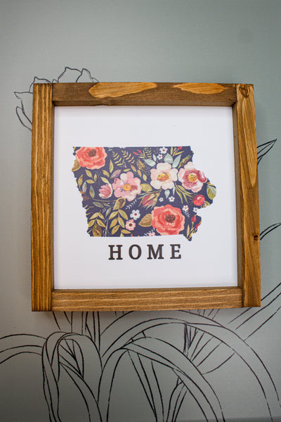 Iowa Floral Home Sign CUSTOMIZABLE