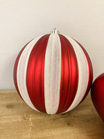 Giant Shatterproof Ornaments Red & White