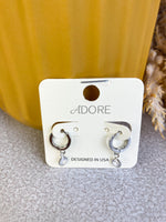 Mini Rhinestone Hoop Earrings