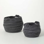 Black Woven Baskets with White Speckling