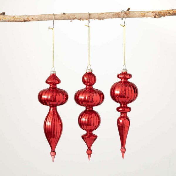 Cranberry Red Glass Finial