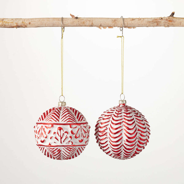 Red Embossed Ornament