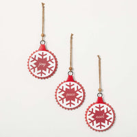 Red & White Metal Ornament Wall Decor