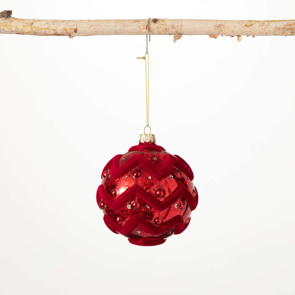 Red Flocked Ornament