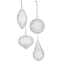 Clear Textured Glass Ornaments