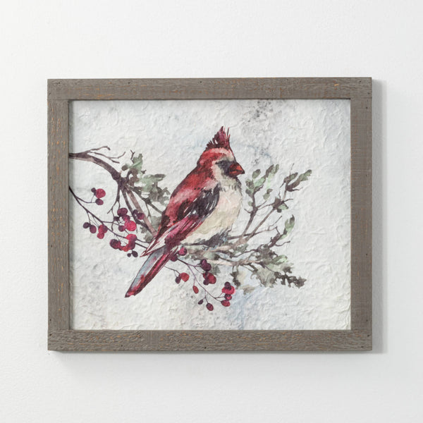 Watercolor Cardinal Framed Art