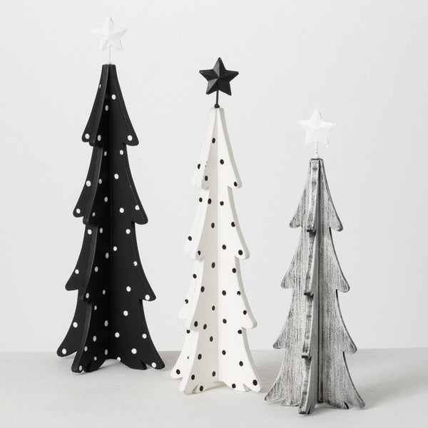 Black White Washed 3D Trees