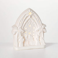 Lighted Ceramic Nativity Scene