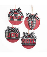 DOORBUSTER Red White & Black Wooden Word Ornaments