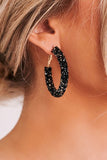 Textured Beaded Hoop Earrings